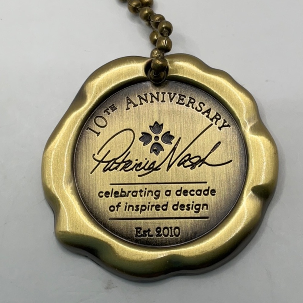 💛 NEW 💛 Patricia Nash 10th Anniversary Medallion Coin - Signature Antique Brass